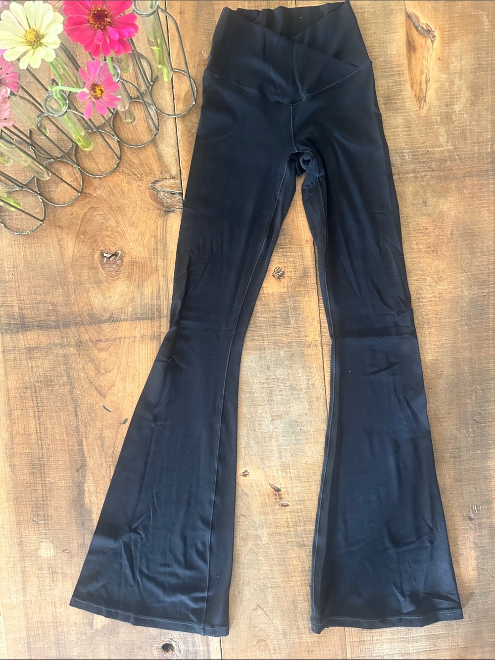 aerie Black High-Waist Flare Yoga Pants